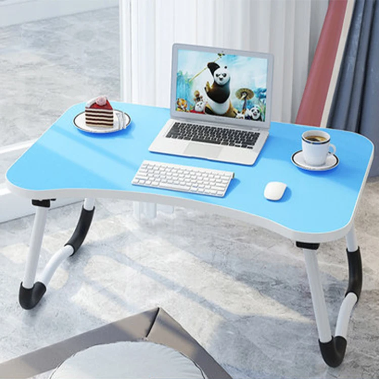 MDF folding laptop table for bed portable adjustable computer desk