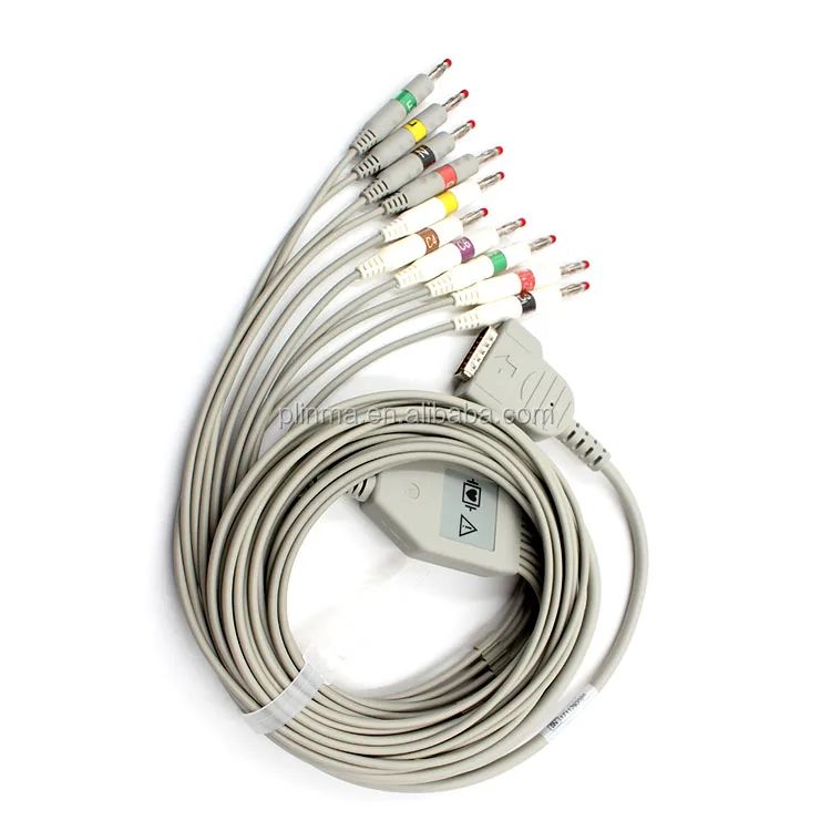 Plinma OEM medical supplier One-Piece 10-Lead ECG patient cable EKG Cable lead wire