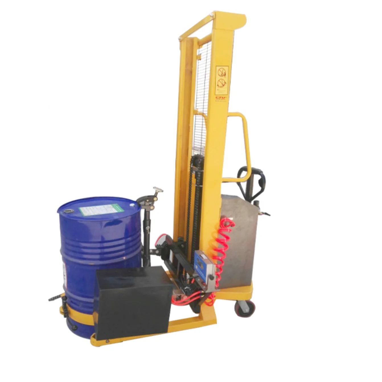 350KG pneumatic hydraulic oil drum stacker loading truck small transport tool lift machine explosion-proof oil drum dump truck
