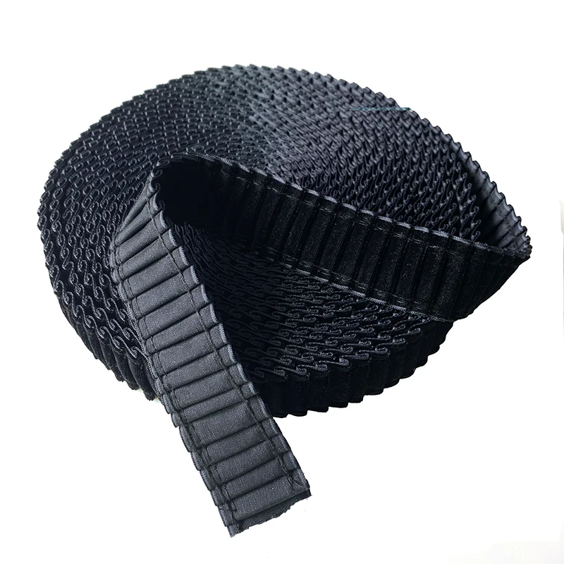 Лучшие продажи OEM 30 мм Широкий пользовательский черный бархат плиссированная лента для украшения одежды