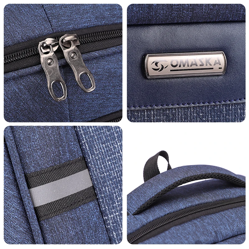 Omaska Custom Logo Oxford Fabric Mochila School Bag Men High Capacity Waterproof Laptop Travel Backpacks