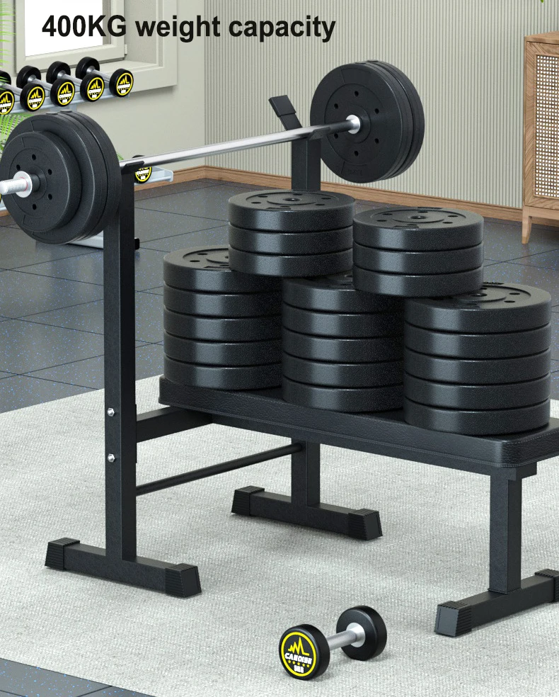 Indoor Multifunctional Fitness Weightlifting Bed Bench Press Barbell Squat Rack Dumbbell Bench
