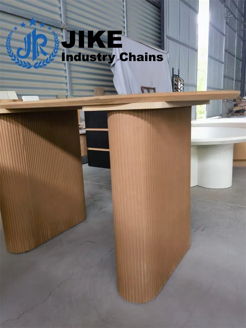 flexible fluted wood veneer coated laminated faced mdf board panel for wall and cabinet furniture