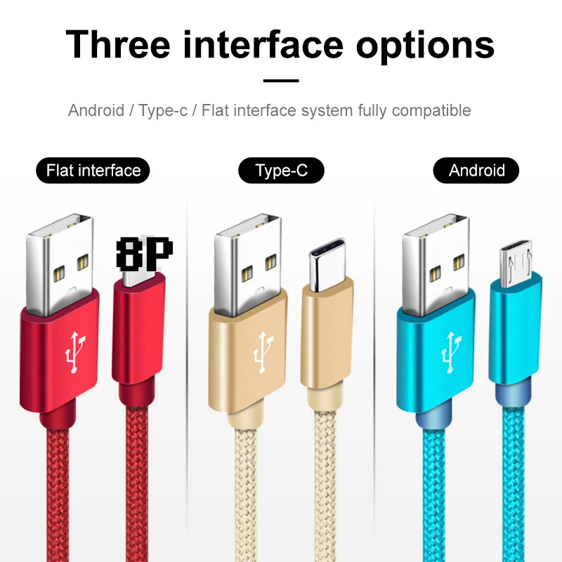 Quick Charge Usb Cable 3ft 6ft 10ft Nylon Braided Type C Data Cable for Samsung original
