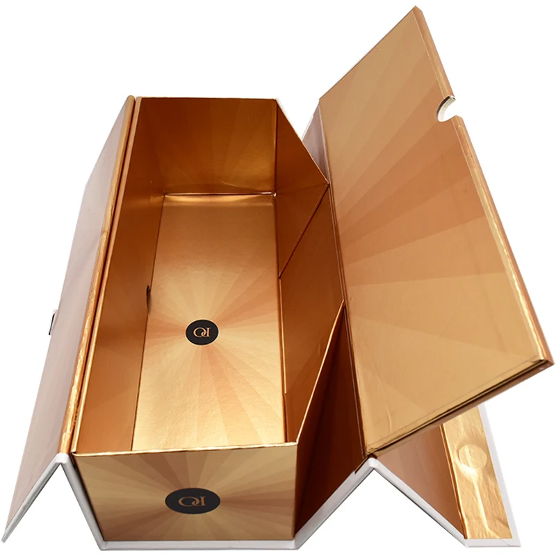 Factory custom champagne and small red wine single packaging cardboard bottle gift box