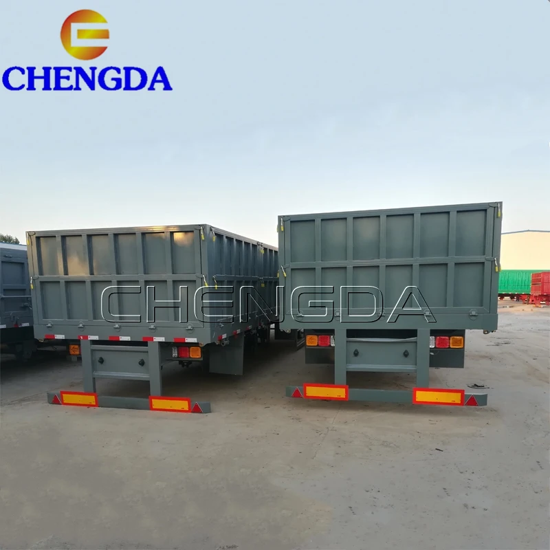 30 60 Ton Drop Side Wall Fence Semi Trailer Sidewall Dropside 3 Axle Cargo Transport Truck Trailer For Sale