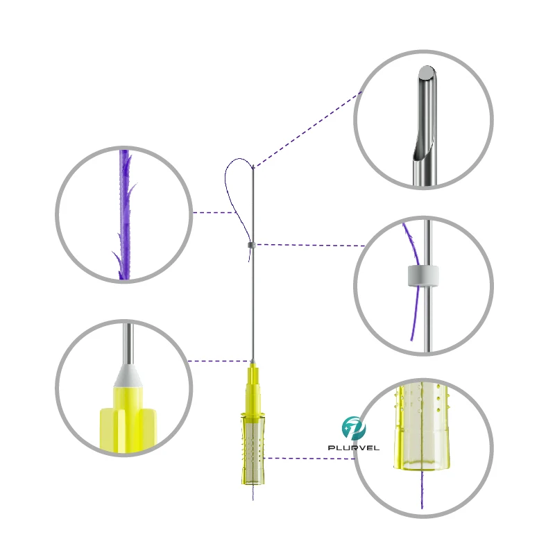 CE certificate Korean molding PCL 4D Cog Thread L Blunt cannula face lift nose eyes lift thread for V lifting