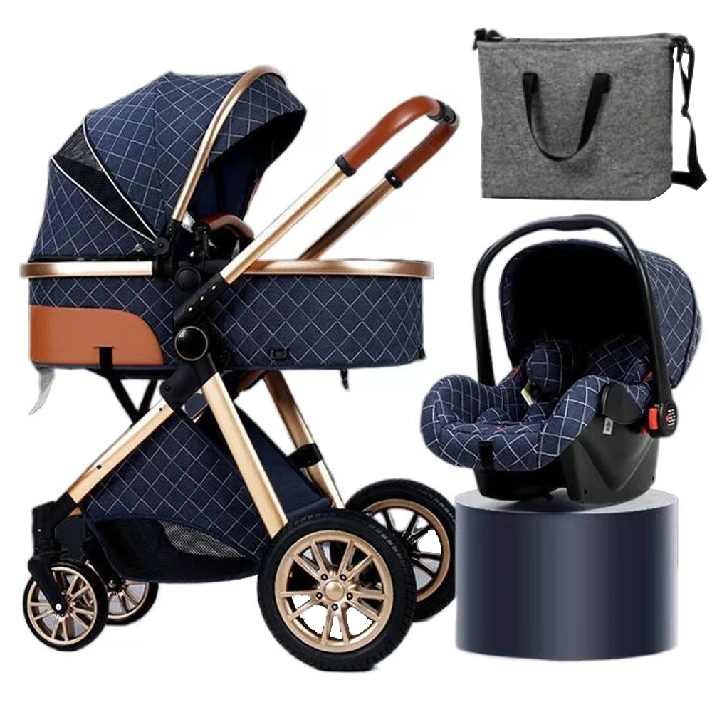 2024 Travel Luxury Lightweight Baby Stroller Carseat Combo Buggy Baby Stroller 3 in 1 Baby Pram Pushchairs Car Seat Strollers