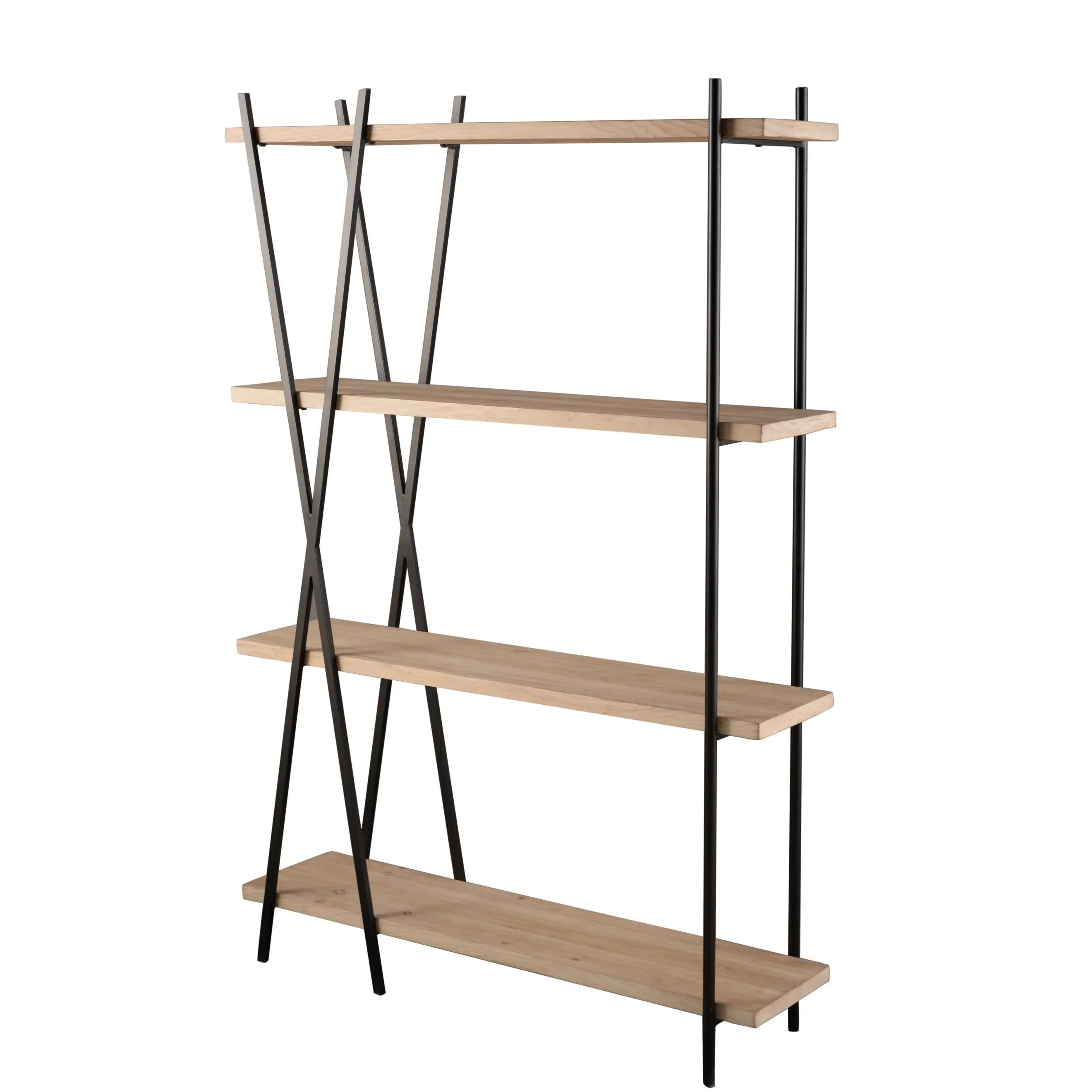 Mayco Industrial 4 Book Shelf Metal Wood Decorative estanterias de madera Multi-functional Library Bookshelf Wood Bookcases