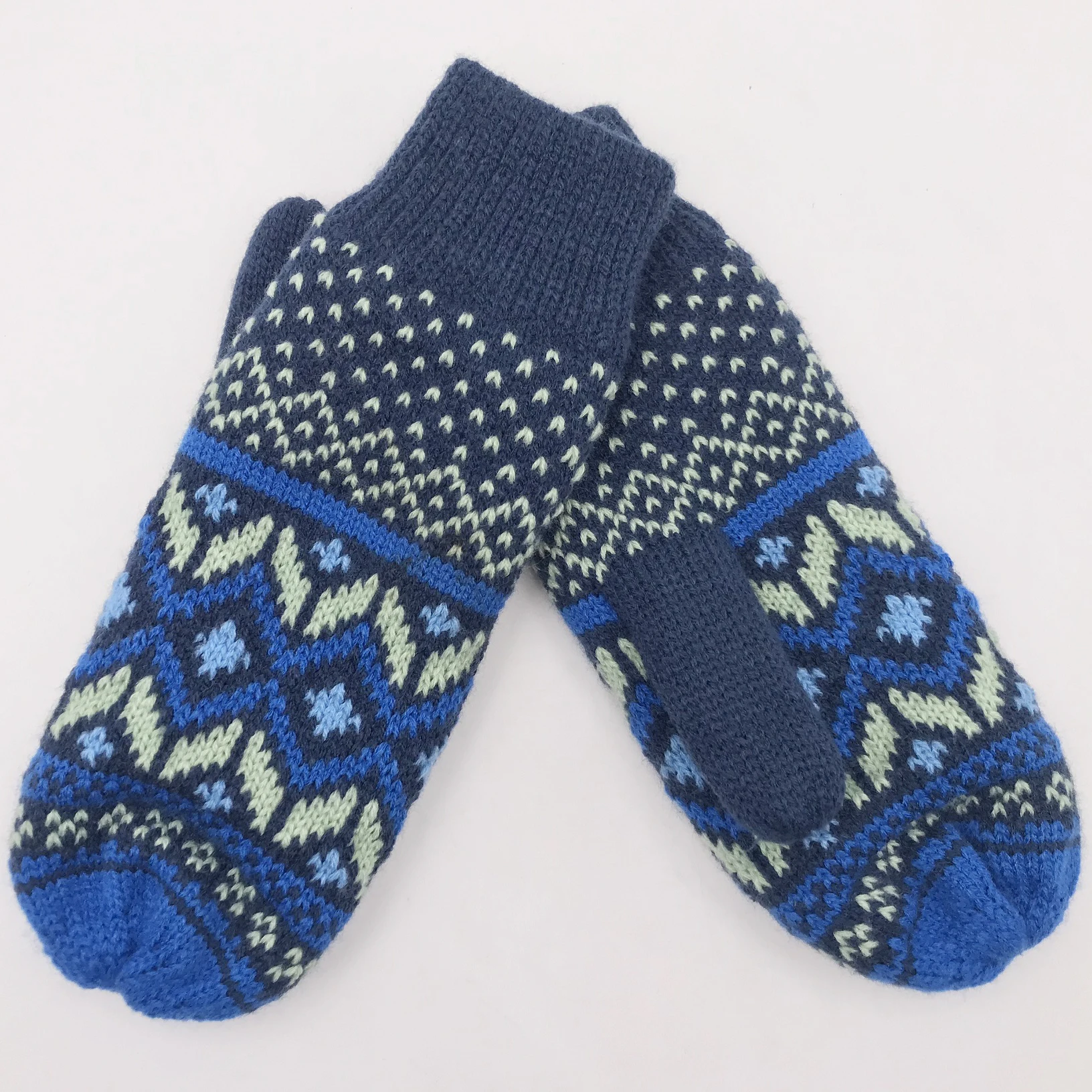 Wholesale Custom Logo Acrylic Knitted Children Gloves Finger Mittens Kids Mittens Winter Wool Gloves And Mittens