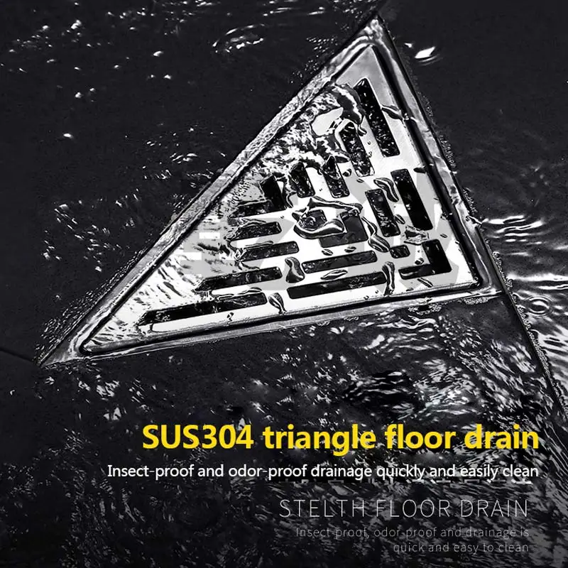  Оптовая продажа дренажный Слив для пола установка гостиниц ванной балкона треугольный U-образный из нержавеющей стали