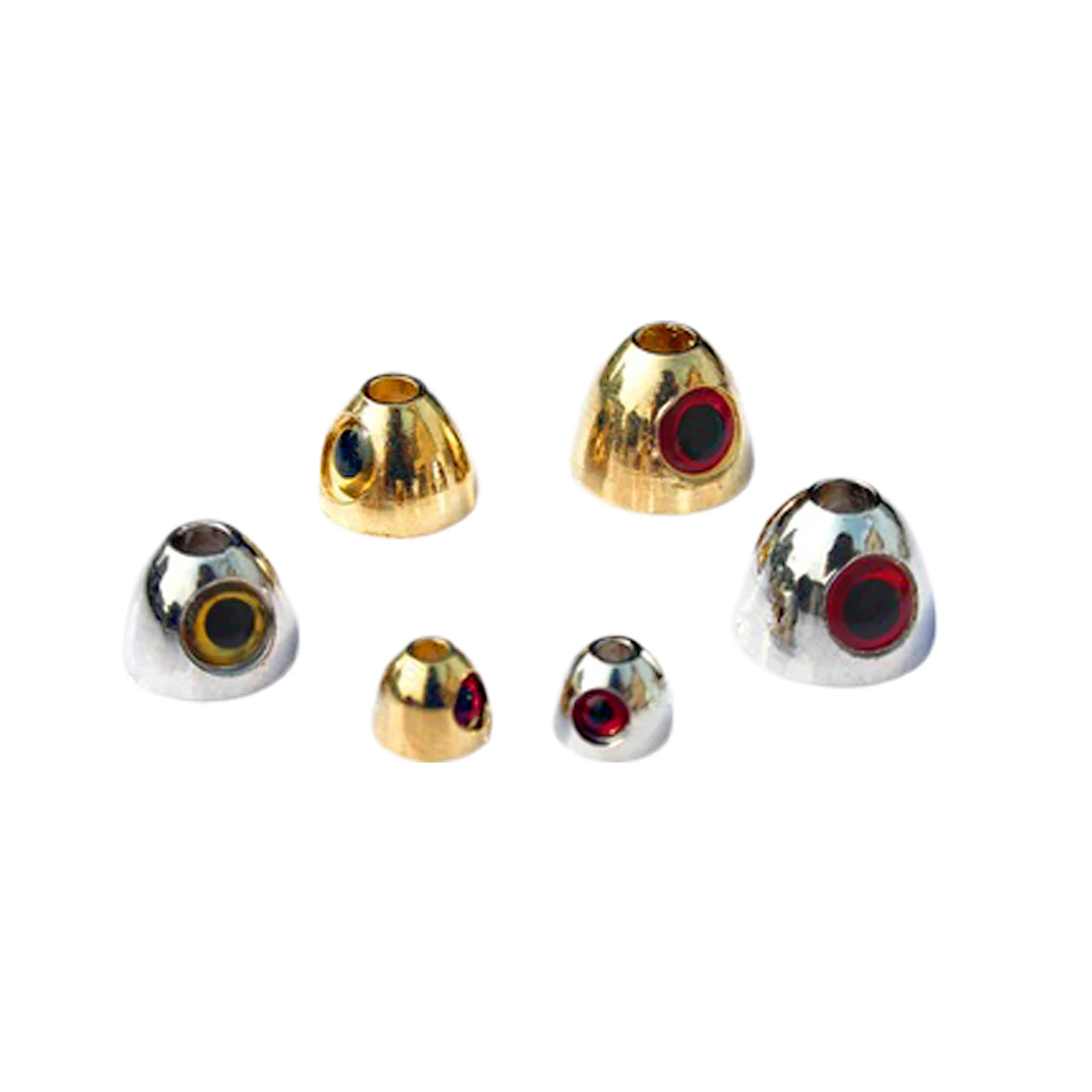 Top Quality Brass Cone Head with Eyes Slotted Fly Tying Beads Brass Cone Heads for Fly Tying Materials  (B10)