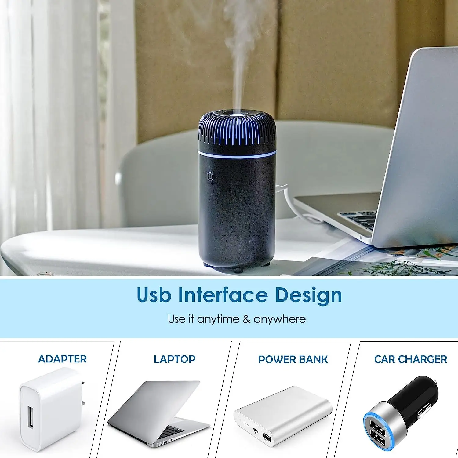 Mini Car Scent Aroma Diffuser 5V Essential Oil Humidifier Diffusers USB Essential Oil Diffuser Mini Ultrasonic Air Humidifier