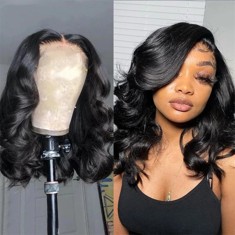 Medium length curly ripple synthetic hair wig headgear