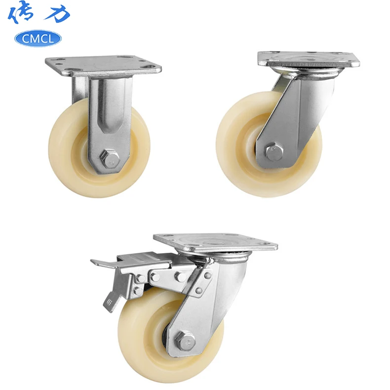 multi types 4 inch Mechanical equipment wheelbarrows flexible rotation 100mm shelves nylon caster wheel