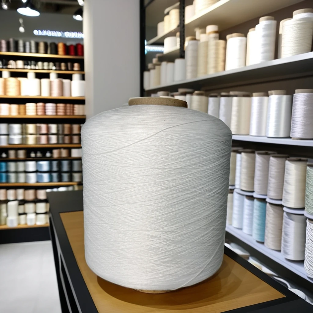 302 303 RSP Raw White 100% Recycled Staple Spun Polyester Sewing Yarn