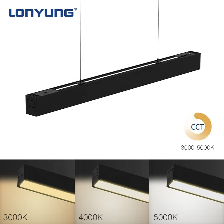 High quality 4ft 8ft decorative aluminum profile linkable pendant led linear light system lighting shop light fixture
