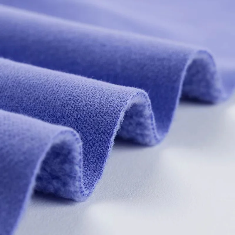 Boran Textile Polyester Cotton TC Solid Knit Warm Brushed French Terry Fleece Sweatshirt Fabric