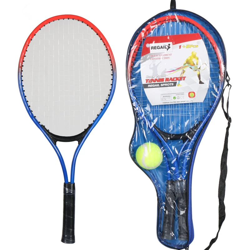 
Set of 2 Iron Alloy Nylon Tennis Racket for Children Youth Beginners Training 