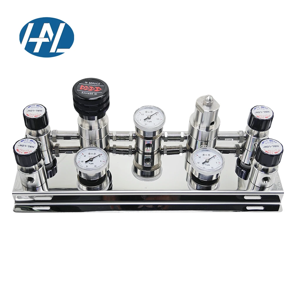 316 Stainless Steel Semi-automatic Oxygen Gas Control Panel Changeover System With Pressure Regulator And Gauges