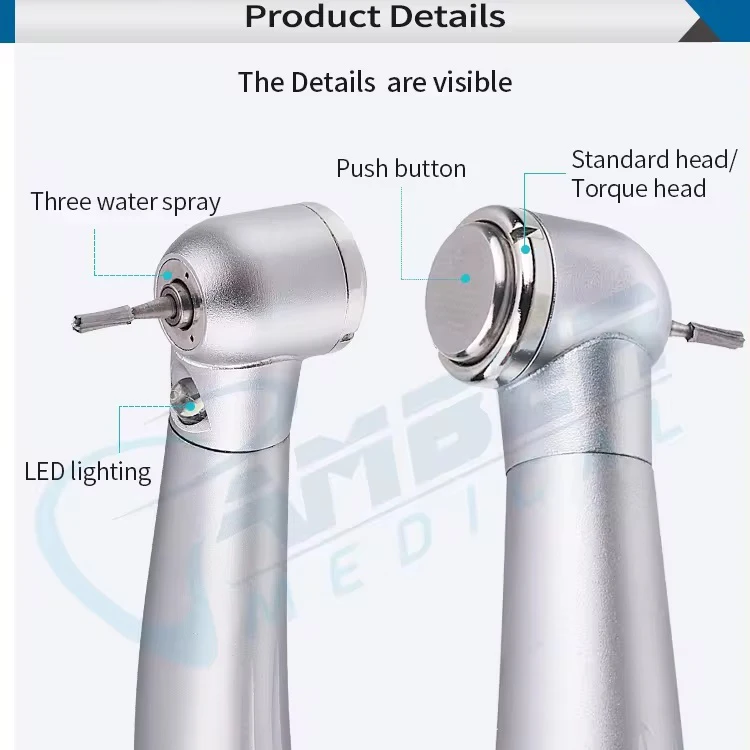 Dental factory high speed handpiece high quality PANA MAX LED push button dental high speed handpiece with 3 water spray
