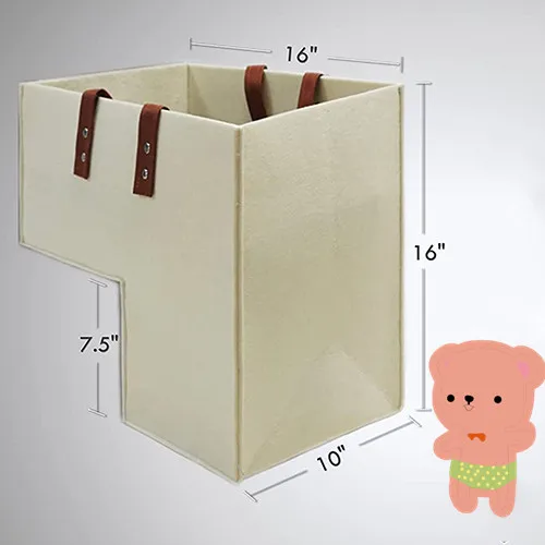 Large Capacity Felt L-shape Stair Basket Step Bin Sundries Holder Staircase Storage Organizer for Toys