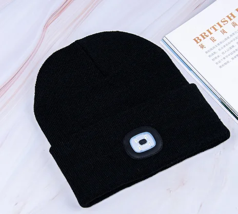 Custom Unisex Beanie with The Light Guy Gifts LED Beanie Hat with The Light rechargeable Flashlight Hat Headlamp Beanie