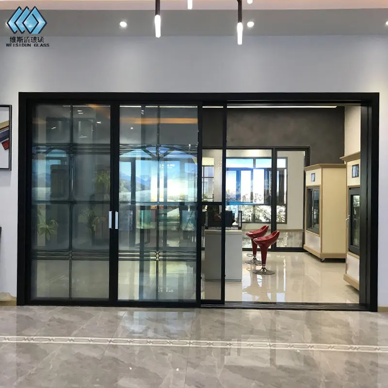 Aluminum door anti-theft design Bi-fold folding glass door sliding balcony patio door