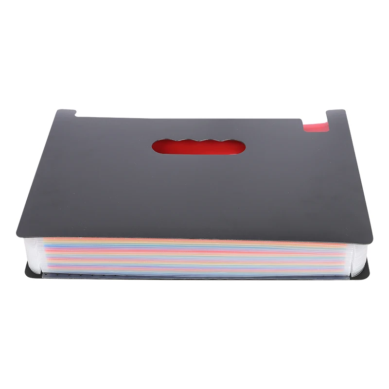 Custom Transparent Rainbow Expanding File Folder Accordion File 24 Pockets Organizer With Tag Large Capacity Wallet For School