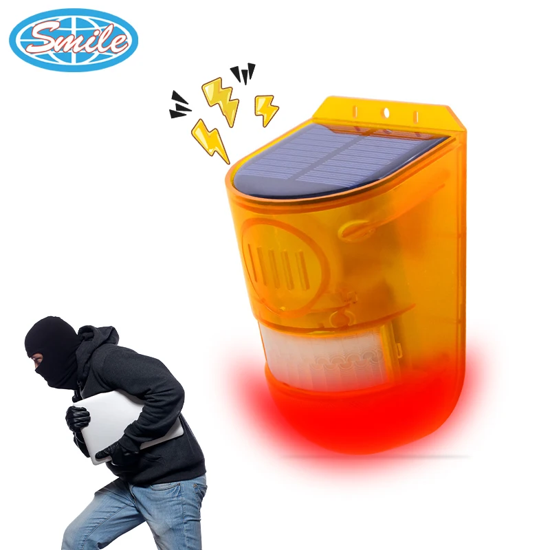 New Arrival Solar Alarm System IP65 Waterproof Security Light Outdoor Motion Sensor Intruder Alarm Pir Motion Sensor