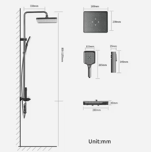 intelligent piano digital shower system quality brass piano press button design bathroom shower sets brass piano spray shower