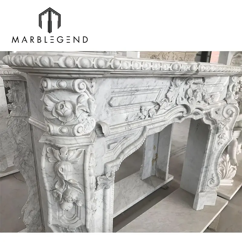 European style well polished natural manufacturer italian stone fireplace mantel designs hand carved marble fireplace frame