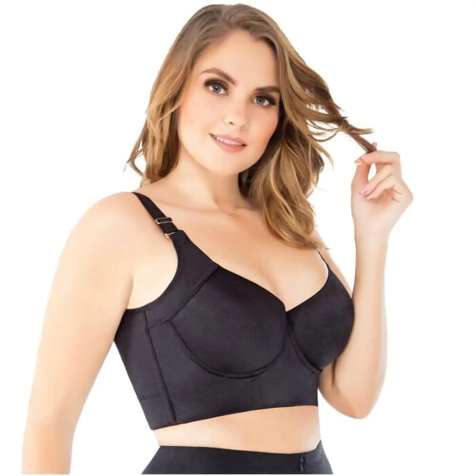 Woman plus size sports bras for big women Full-Back Coverage Bra Hides Back Fat & Side Bra