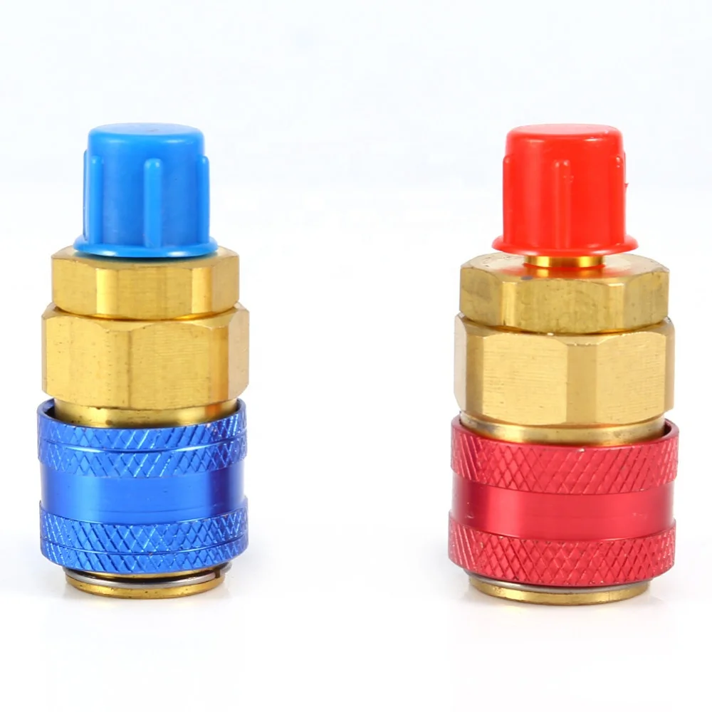 Red or blue in brass male r134a quick coupling for air conditioner parts in car