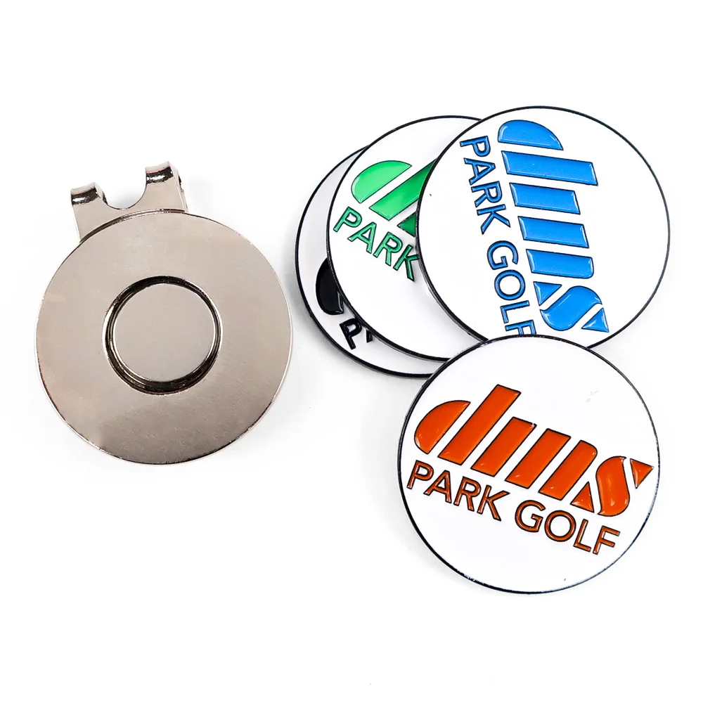 Производитель, дизайнерские металлические гравированные шляпные зажимы с серебристым магнитным шариком для гольфа, маркеры для кепки
