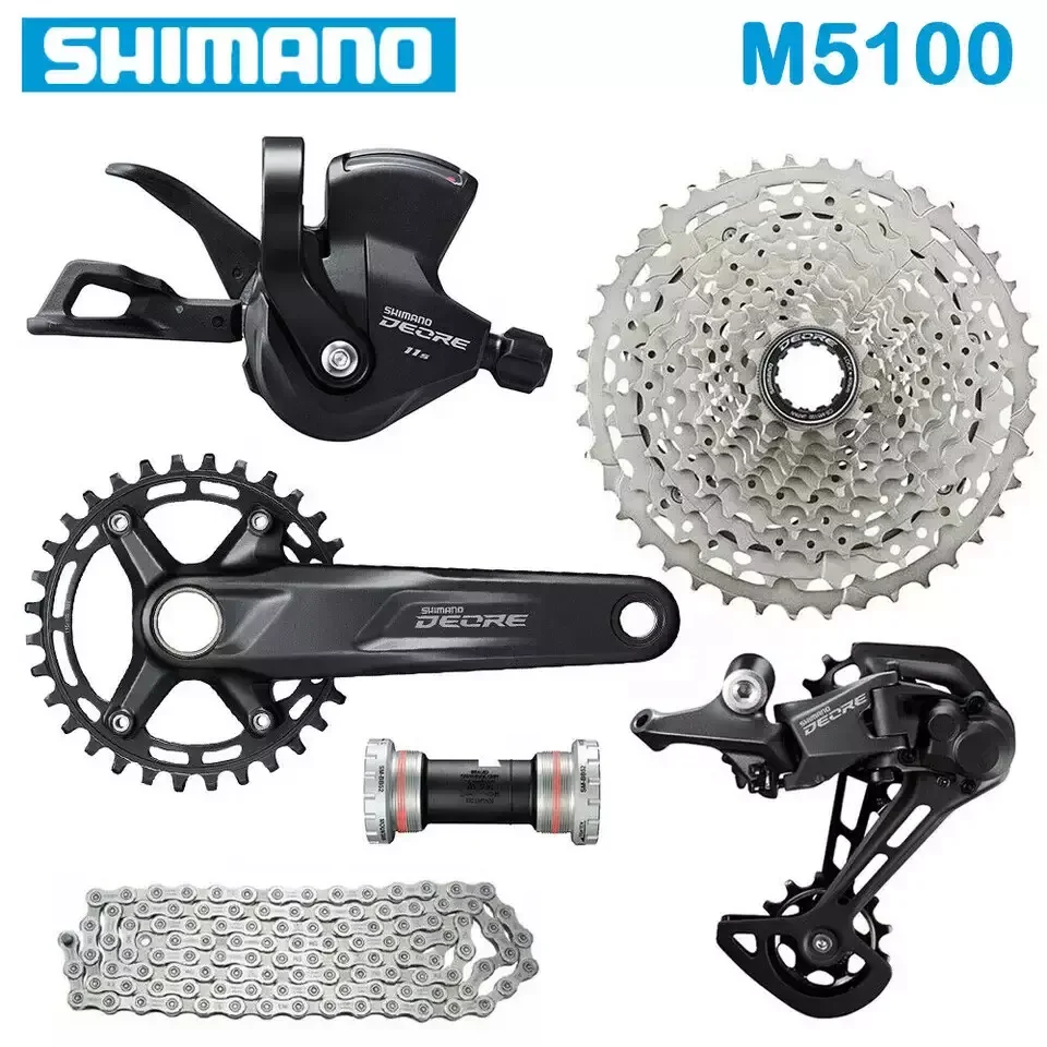 SHIMANO DEORE M5100 Groupset 1x11-Speed MTB Road Bike Crankset Shifter Rear Derailleur Cassette Bike Chain