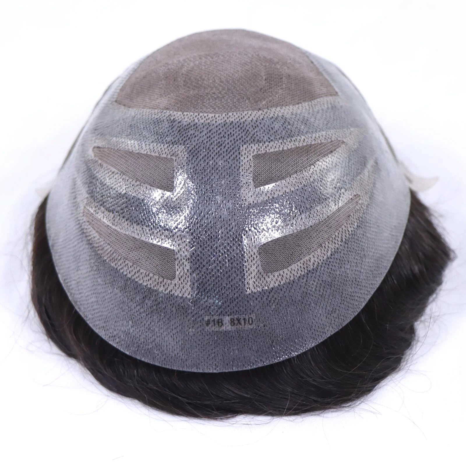 Stock HD Swiss Lace Front With Pu Perimeter Fine Mono Toupee 100% Indian Remy Human Hair Replacement Toupee For Man