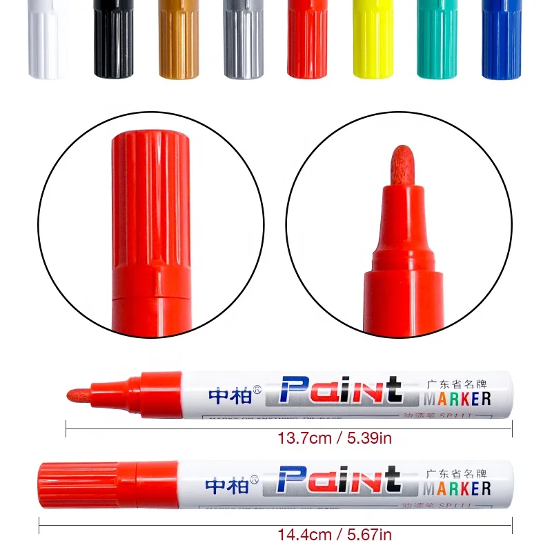 SP111 Jobsite Marker Pen Metal Rock Painting Wood Plastic Canvas Mugs Permanent Paint Marker