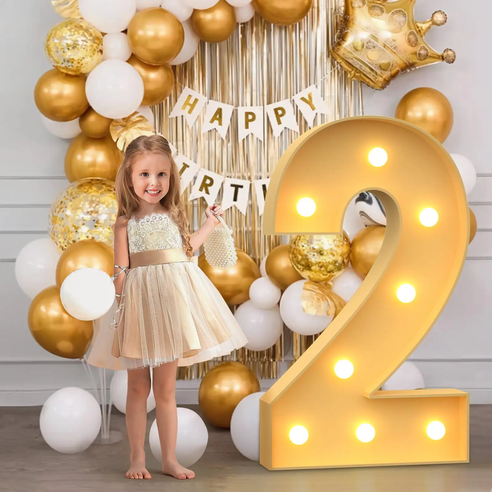 Customized Party Props with Homemade KT Board Lights LED Large Digital Lights Baby Banquet Birthday Party Decorations