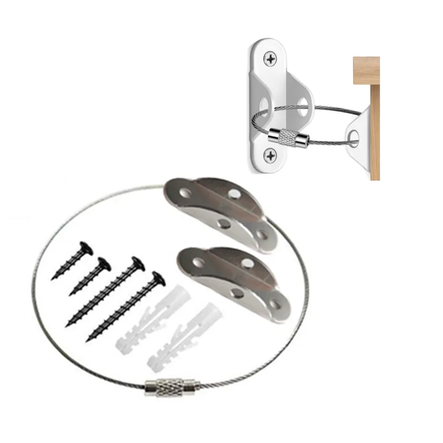 Child Safety Products Manufacturer Furniture Anchor Kits Home Safety Baby Proofing Stainless Steel Shelf Anti Tip Kit Furniture