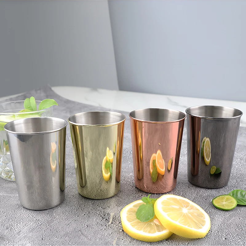 Factory Direct Mini Color Plating Stainless Steel Gold Metal Shot Coffee Drink Tumbler Cups Charm Beer Mug