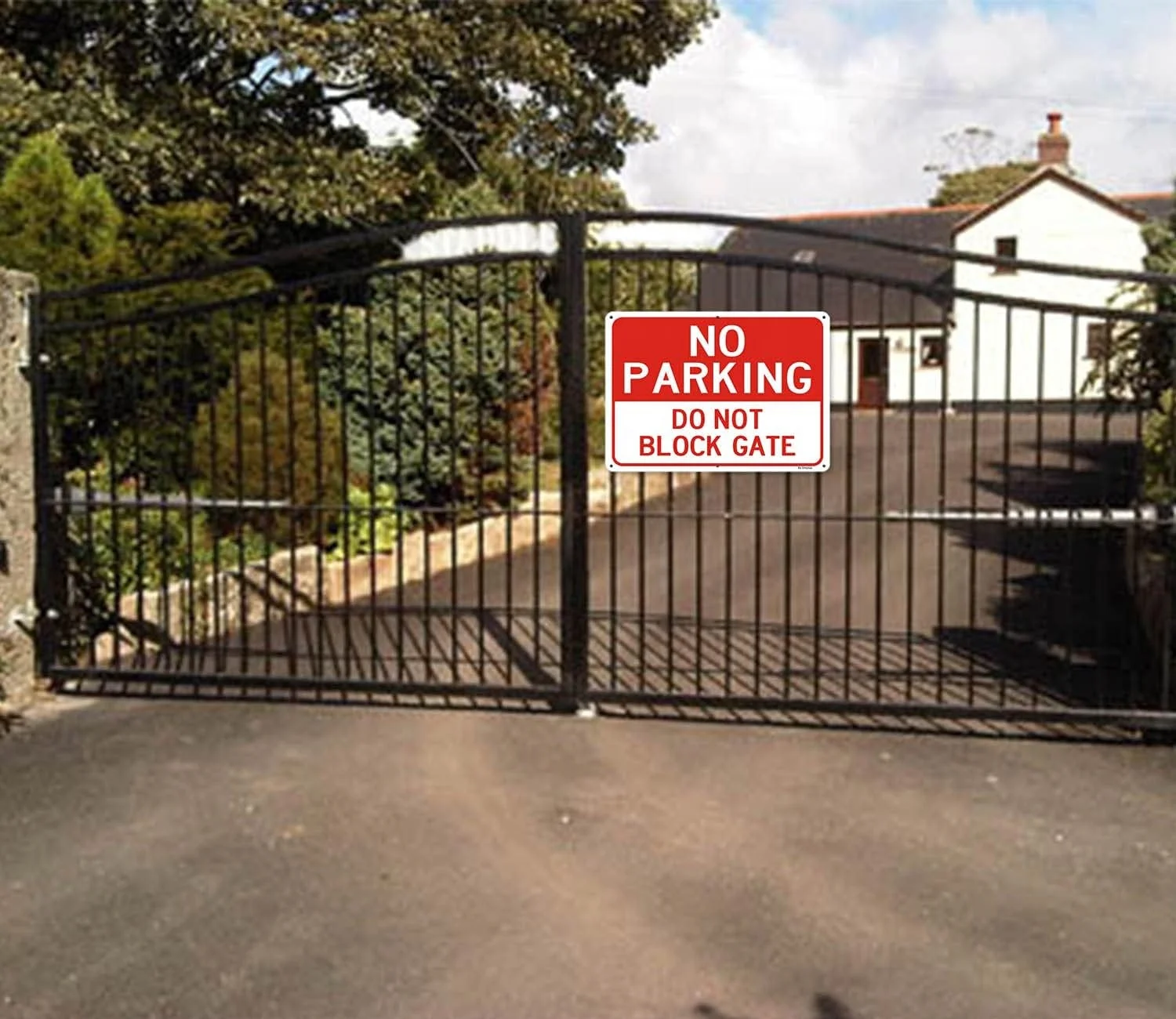 No Parking Sign, Do Not Block Gate Signs, 14 x 10 Inches Reflective Rust-Free Aluminum, Easy Mounting, Durable Ink, UV Protected