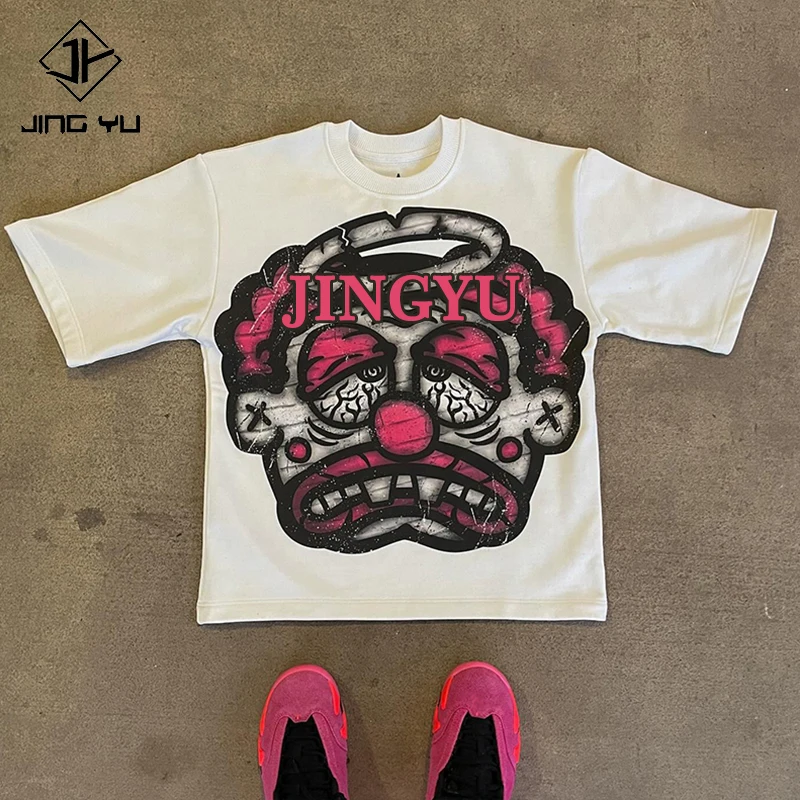 Custom manufacturer Fitted t-shirt heavyweight oversized tees 100% cotton boxy cropped dtg print cartoon graphic t shirt men