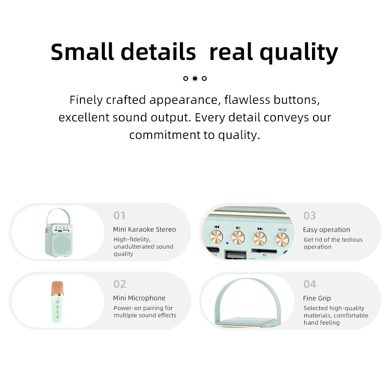 ES-4049 Wholesale 5W Subwoofer speaker Double Microphones Home Party KTV portable outdoor Party Wireless Karaoke Speaker