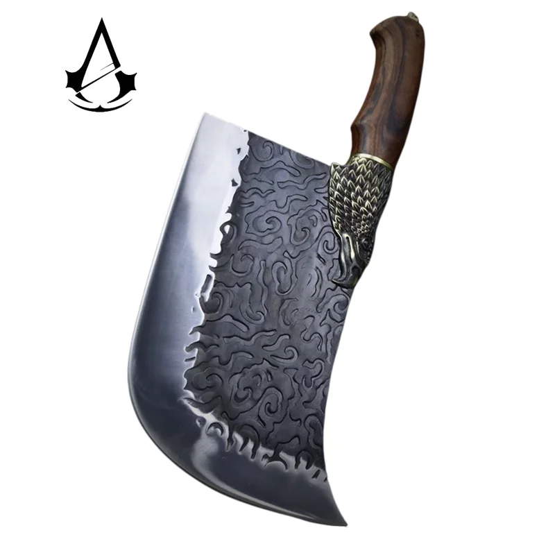 Eagle Head Kitchen Bone Chopping Knife T10 Steel Forging Butcher Chopping Beef Sheep Pig Thigh Heavy Knife