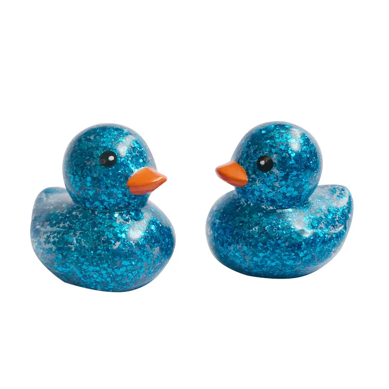 2021 hot sale Vinyl material small  bath duck toy  with glitter