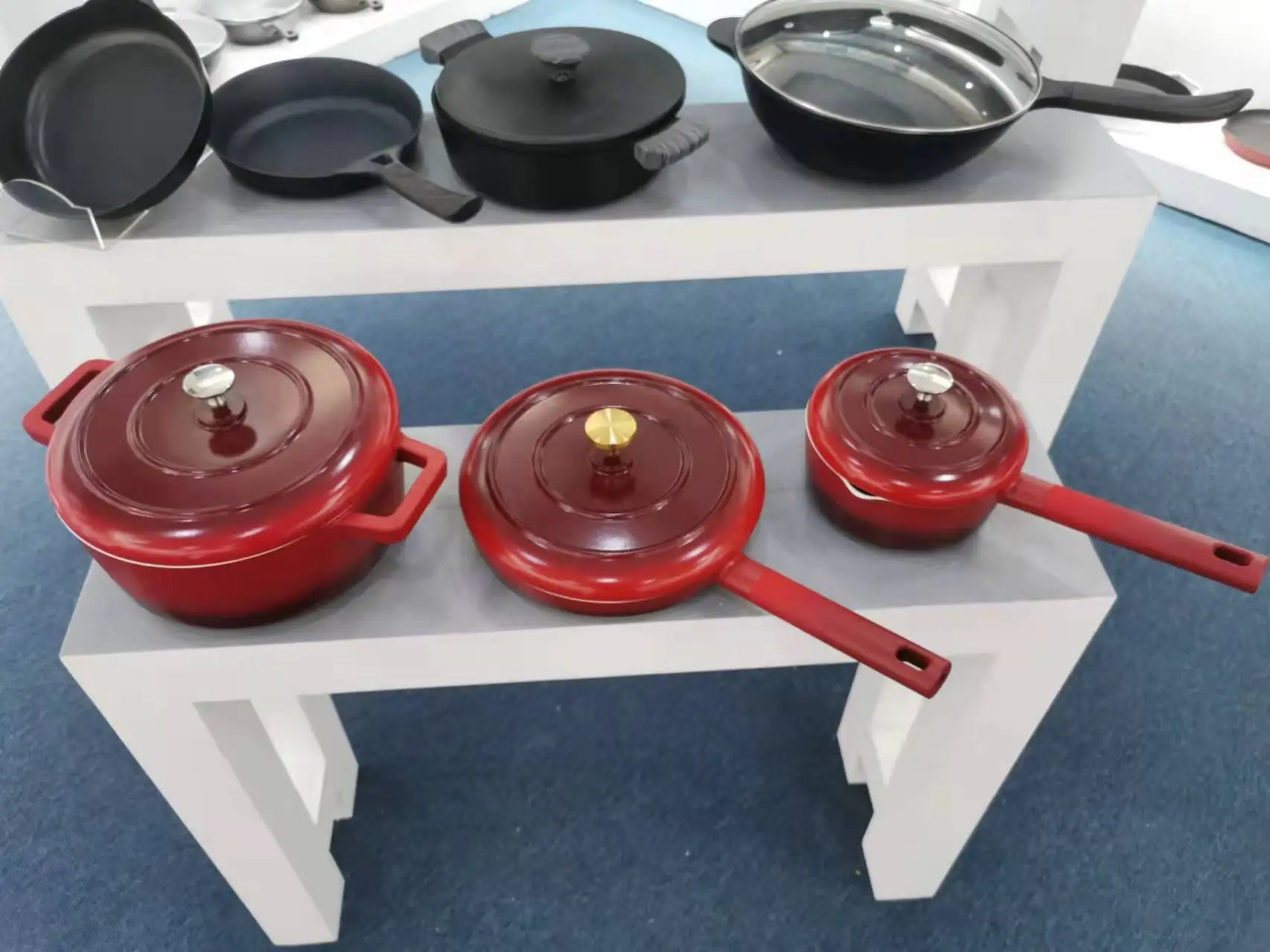 Eco friendly 4QT круглая Индукционная кухонная кастрюля для приготовления пищи антипригарная алюминиевая голландская