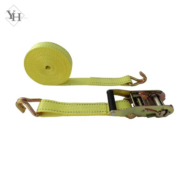 customized cargo lashing belt 38mm 2000kgs 2m 3m 4m 5m 6m 8m ratchet tie down straps with double j hook