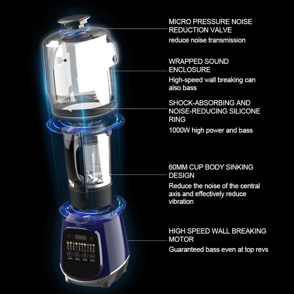 High Efficiency Noise Reduction Automatic Multi-purpose Juicer Soy Milk Maker Blender