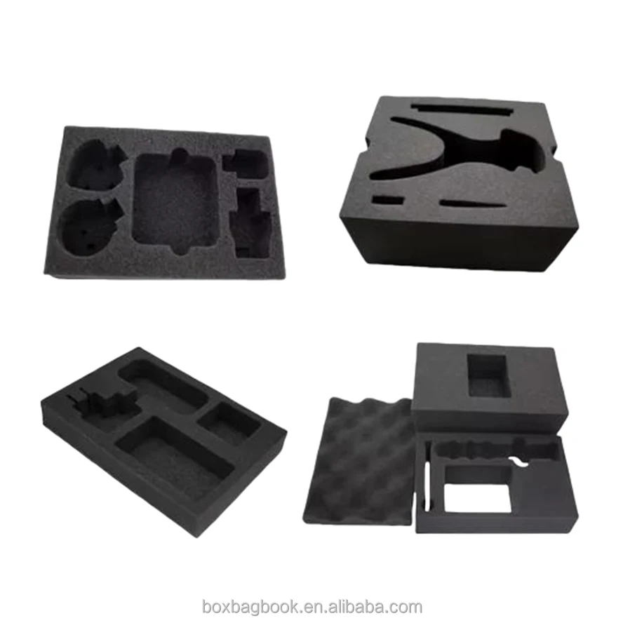 Custom wood box with EVA EPE foam pad tray inlay inside luxury magnet perfume cosmetic gift packaging cardboard box